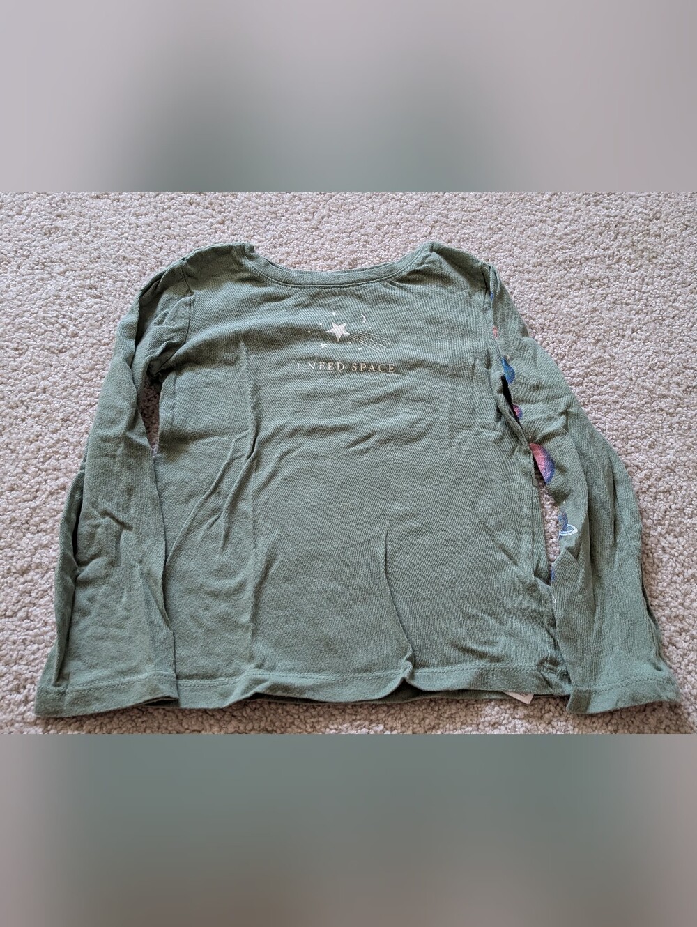 GAP Olive Green 'I Need Space' Long-Sleeve Tee